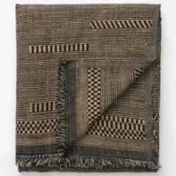 Anwar Woven Throw -US Home Decoration Sales Store AnwarWovenThrow MBED0209 BLK OS D1