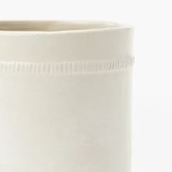 Dashed Ceramic Crock -US Home Decoration Sales Store DashedCeramicCrock MKTN0790 WHT OS D1