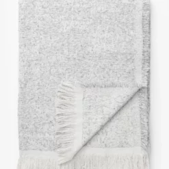 Esma Gray Fringed Throw -US Home Decoration Sales Store EsmaGrayFringedThrow MBED0249 GRY 50x70 D1 T