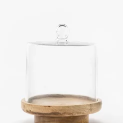 Glass Cloche With Wooden Base