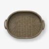 Graywash Wicker Tray