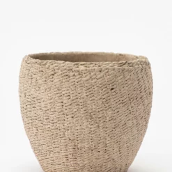 Halston Cement Basket -US Home Decoration Sales Store HalstonCementBasket MDCR2647 NAT L