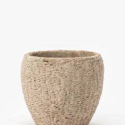 Halston Cement Basket -US Home Decoration Sales Store HalstonCementBasket MDCR2647 NAT S