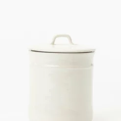 Handled Ceramic Canister 12 Handled Ceramic Canister -US Home Decoration Sales Store HandledCeramicCanister MDCR2149 WHT S