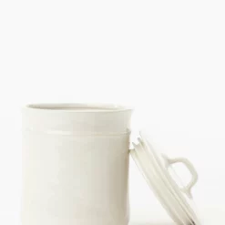 Handled Ceramic Canister 13 Handled Ceramic Canister -US Home Decoration Sales Store HandledCeramicCanister MDCR2149 WHT S D1