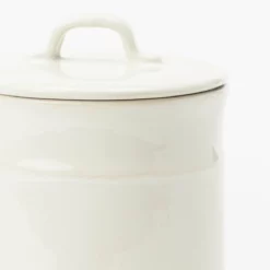 Handled Ceramic Canister 14 Handled Ceramic Canister -US Home Decoration Sales Store HandledCeramicCanister MDCR2149 WHT D2