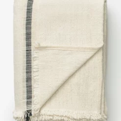 Helena Soft Fringe Black & Cream Blanket -US Home Decoration Sales Store HelenaSoftFringeBlack CreamBlanket MBED0136 BAW Q D1