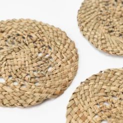 Joanie Woven Coasters (Set Of 4) -US Home Decoration Sales Store JoanieWovenCoasters Setof4 MKTN1023 NAT S4 D2