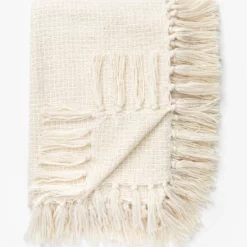 Lorenzo Cream Grid Throw -US Home Decoration Sales Store LorenzoCreamGridThrow MBED0253 CRM 50x70 D1 T