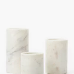 Marble Cylinder Pillars (Set Of 3)