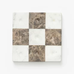 Marble Tic-Tac-Toe Board 11 Marble Tic-Tac-Toe Board -US Home Decoration Sales Store MarbleTic Tac ToeBoard MDCR2601 BWN OS D1