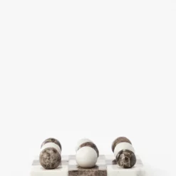 Marble Tic-Tac-Toe Board 12 Marble Tic-Tac-Toe Board -US Home Decoration Sales Store MarbleTic Tac ToeBoard MDCR2601 BWN OS D2