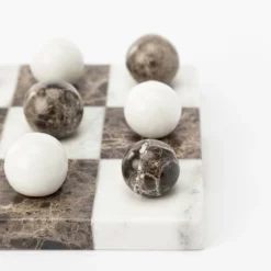 Marble Tic-Tac-Toe Board 13 Marble Tic-Tac-Toe Board -US Home Decoration Sales Store MarbleTic Tac ToeBoard MDCR2601 BWN OS D3