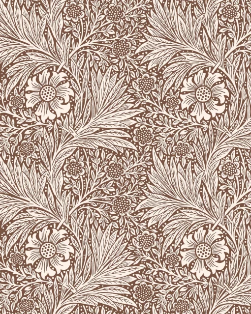 Morris & Co. X McGee & Co. Marigold Umber Wallpaper -US Home Decoration Sales Store MarigoldUmberWallpaper MWDC0192 UMB DR