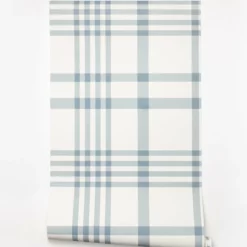 Rigby Plaid Print Wallpaper -US Home Decoration Sales Store RigbyPlaidBLU