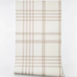 Rigby Plaid Print Wallpaper -US Home Decoration Sales Store RigbyPlaidNAT