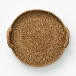 Natural Handled Tray -US Home Decoration Sales Store Seagrass RattanHandledTray MDCR2286 NAT L