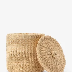 Thalia Woven Canister -US Home Decoration Sales Store ThaliaWovenCanister MBTH0319 NAT L D1