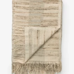 Theodora Block Stripe Throw -US Home Decoration Sales Store TheodoraBlockStripeThrow MBED0128 NAT OS D1