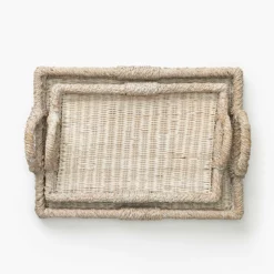 Whitewashed Handled Tray -US Home Decoration Sales Store WhitewashedHandledTray MDCR2287 GRY D1